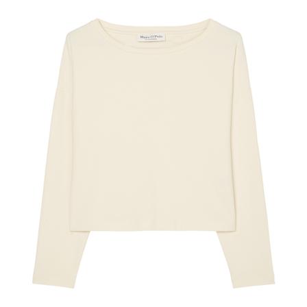 Marc O'Polo Stretchy long sleeve top in a regular, cropped fit inbo, Dame