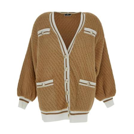 Elisabetta Franchi Soft Vest , Beige , Dames , Maat: M Vesten