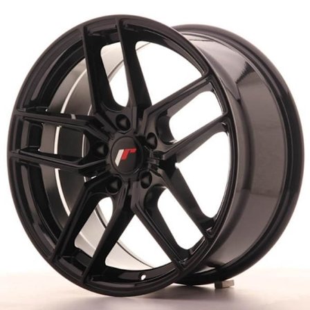 1 aluminiumsfælg Japan Racing JR25 18x8,5 ET40 5x112 Glossy Black med ring 66,6