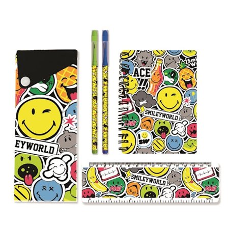 Skrivesæt Smiley 5 dele - Robetoy