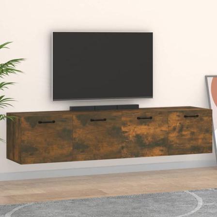 Vidaxl Väggskåp 2 St Rökfärgad Ek 60x36,5x35 Cm Konstruerat Trä Brun