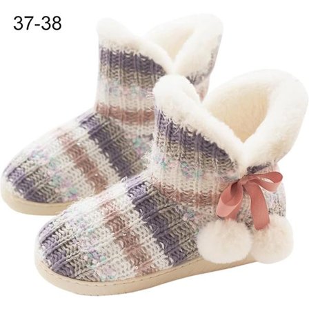 Hjemmesko Damer Plysforet Varme Husstøvler Solid Sål 37-38