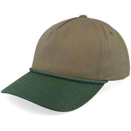 Equip - Rope Dark Olive/Dark Green Mid A-Frame Golfer Unconstructed Green Cap - @ Hatstore