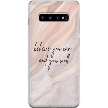 Samsung Galaxy S10+ Läpinäkyvä kuori Usko itseesi!