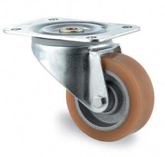 Tente 4680ITP125P63 Leddhjul polyuret, plate 140 x 110 Ø 125 mm, Garasjeinnredning & oppbevaring