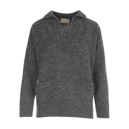 Drumohr Polo Neck Sweater W/Pocket Grå, Dame