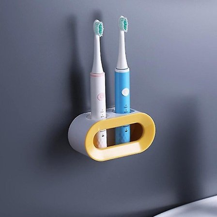 Tandborsthållare för badrum med dubbla hål, för elektrisk tandborste