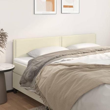 Vidaxl Huvudgavlar 2 St Gräddvit 80x5x78/88 Cm Konstläder Kräm