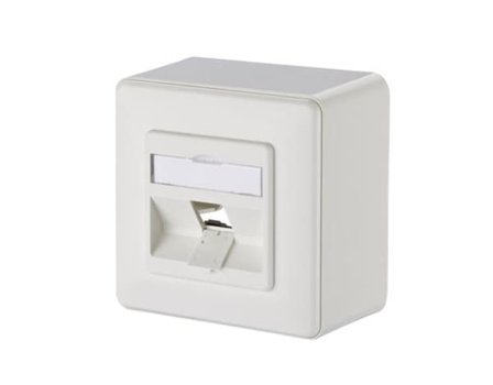 METZ CONNECT Keystone samledåse AP 1 port uden udstyr ren hvid