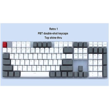 104-tangenters Retro Keycaps Vintage Keycaps Dolch RGB Keycaps Double-shot Top Shine-through Switchar Mekaniskt tangentbord (Färg: Retro 1)