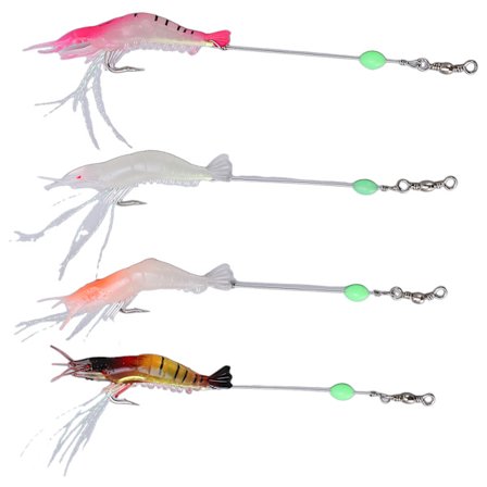 4 stk. 6,5 g Fiskeri Reje Lokkedyr Sæt Kunstig Blød PVC Agnsfisk Lysende Swimbait med Krog til Ferskvand Saltvand