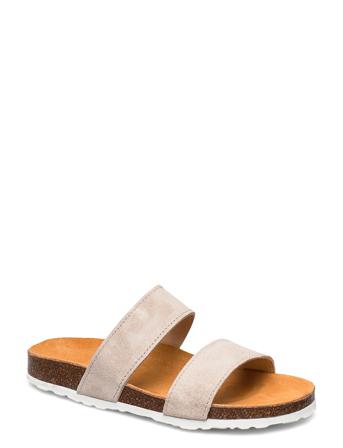 Biabetricia Twin Strap Sandal Shoes Summer Shoes Flat Sandals Beige Bianco