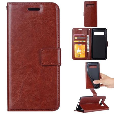 Samsung Galaxy S10 Plus - Plånboksfodral - Brun Brown Brun