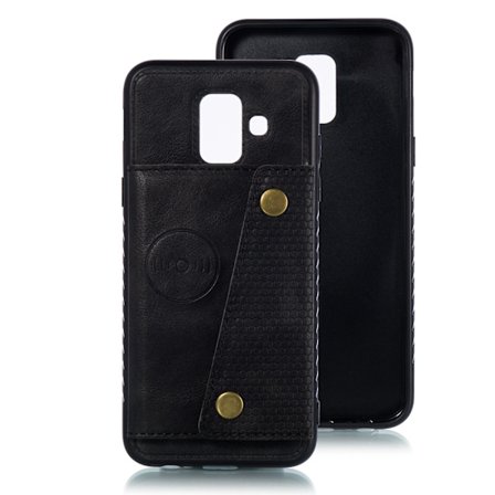 Kotelo Samsung S20FE:lle, musta, magneettikorttipaikat, kaksoissolkinen nahka