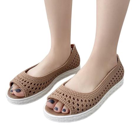 Kvinnor Casual Sandaler Öppen Tå Slip På Platta Skor Låg Topp
