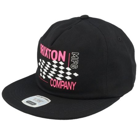 Brixton - Svart snapback Keps - Neon Finish Line Black/Pink Snapback @ Hatstore