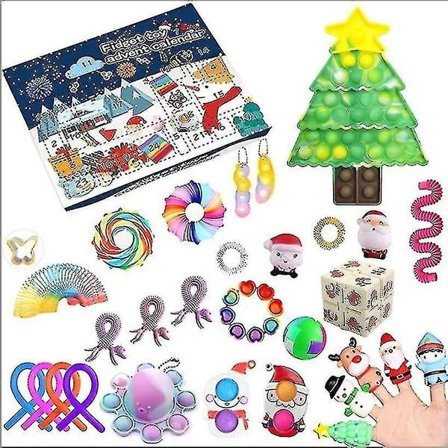 Julekalender med Fidget Toys - Stressreduserende Fidget Leker i Blind Box for Barn