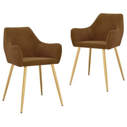 Vidaxl Matstolar 2 St Brun Sammet Brun