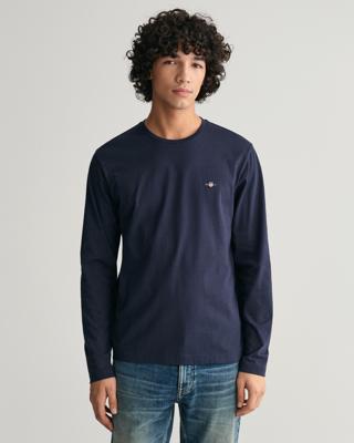 GANT - Shield langermet t-skjorte til herre evening blue
