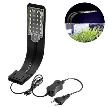 Akvaarion valaisin, ultraohut akvaarion valo valkoisella ja sinisellä valolla, 24 LED-akvaarion valo