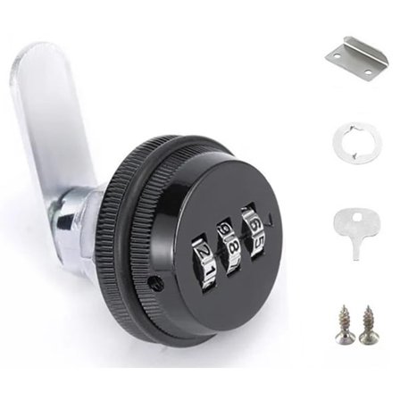 Kombinasjonslås - Postkasselås 30 mm - Kombinasjonslås Safe - Postkasselås - Møbellås - Skuffelås - 3-sifret Kode Kombinasjonslås - For