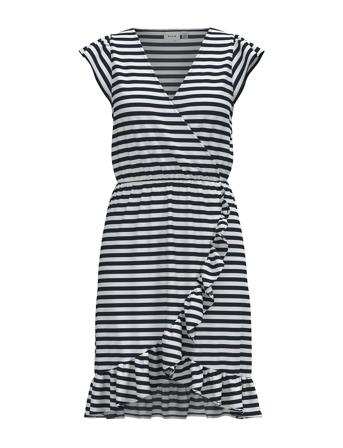 Vimo Y S/S Wrap Flounce Dress /1/Ka Navy Vila