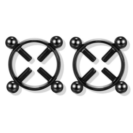 Falske brystpiercing uden huller brystvorte piercing nippel sort