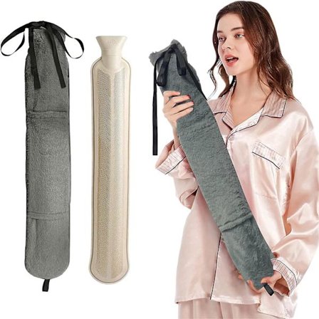 Lång termosflaska, stor termosflaska slang 2l lång termosflaska med handvärmare, lång termosrem, lämplig för kvinnor och män