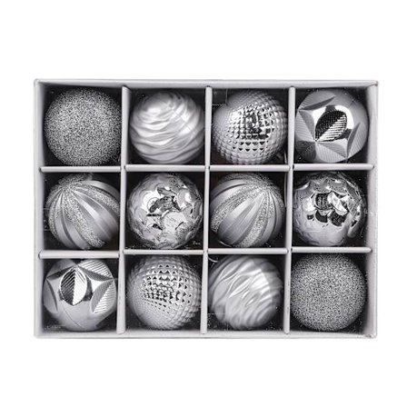 12 st julgranskulor i plast, oförstörbara, juldekorationer DXGHC