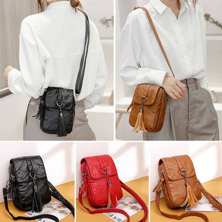 Liten axelväska Messenger-väska SVART