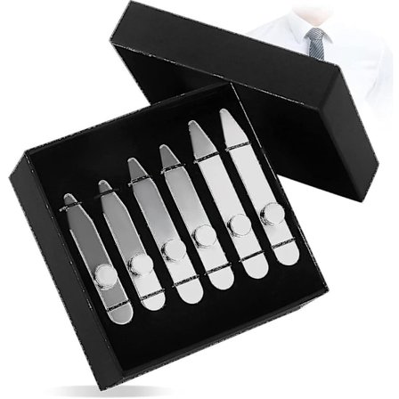 3 par kravestivere i rustfrit stål, kravestivere til skjortekraver