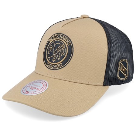 Mitchell & Ness - NHL Beige trucker Cap - Hatstore Exclusive x Chicago Blackhawks Archaeo Tan/Black Trucker @ Hatstore