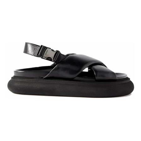 Moncler, Flat Sandals Czarny, Kobieta, Rozmiar: 40 EU
