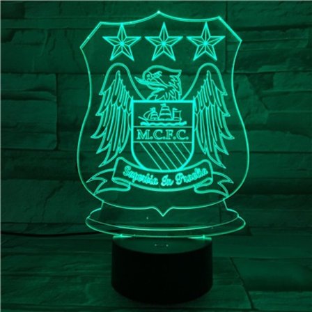 Manchester City F.C USB 3D Anime nattlampe Atmosfærisk LED bordlampe Julegaver til fotballfans Dekorativ lampe for barn