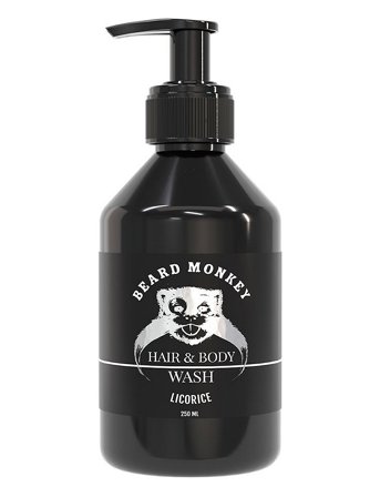 Beard Monkey Hair & Body Wash Licorice - Nude - 250 ml