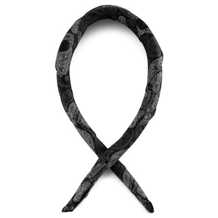 Foulard en soie à motif cachemire noir et gris pour hommes - Foulards