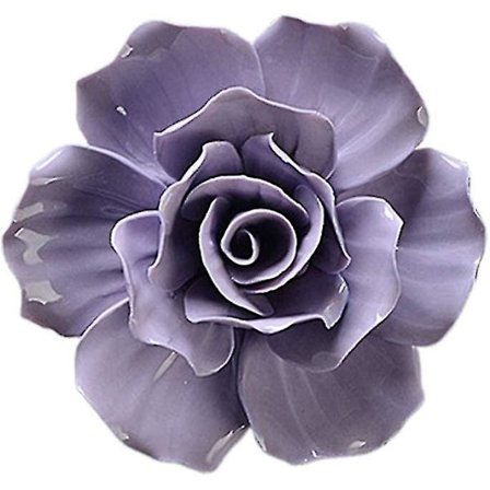 Rose Keramisk Blomster Vægdekoration Kunstig 3d Blomster Vægkunst Gavl Porcelæn Blomster Væg Skulpturer Til Hjem Soveværelse Køkken