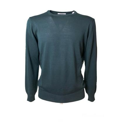 Kangra Round-neck Strik Grøn, Herre Strik, Størrelse: M