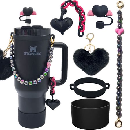 Stanley Cup -tarvikesarja helmiketjulla, kukkamuotoisella pillillä ja tupsulla