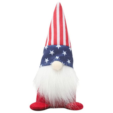 Självständighetsdagen prydnad Fuzzy dvärgdocka Säsongsbetonad Patriotic Gnome Plysch