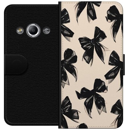 Kompatibel Tegnebogsetui til Samsung Galaxy Xcover 3 Sorte bånd på beige baggrund med stilren design, blød kontrast og elegant tidløs følelse