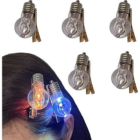 5 kpl Pieni hehkulamppu Valoa lähettävä hiuspinni, Led-valo hiusklipsi, Vilkkuvat Led-valolelut, Valo hiuskoristeet, Häihin syntymäpäiväjuhliin