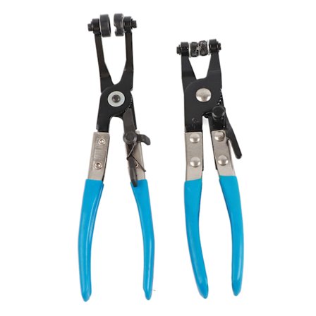 2 stk. Flade Båndslangeklemmer Tang 45 Grader Vinklet Rørklemme Tang til Brændstof Kølemiddel Rør Fjederklemmer