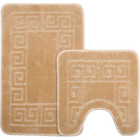 Badematte sett 2 deler Heilwiy sklisikre badematter og toalettinnlegg vaskbar badematte gave