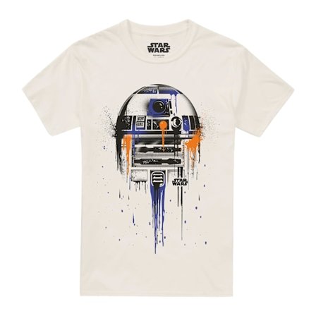 Star Wars Herr R2-D2 Färgdroppe T-shirt XXL Natur
