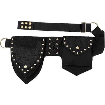 1 kpl Renessanssivyö Festivaalilaukku Reisilaukut Naisille Renessanssilaukku Jalkalaukku Naisille Vyölaukku Musta