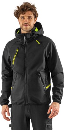 Fristads Herr Funktionell softshell-jacka med huva 4871 GBF, Svart