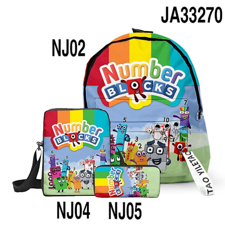 3D Spelnummerblock Skolväska Ryggsäck Numberblocks Grundskolan Mellanskolan Elever Pojkar Flickor Oxford Vattentät Skolväska 11