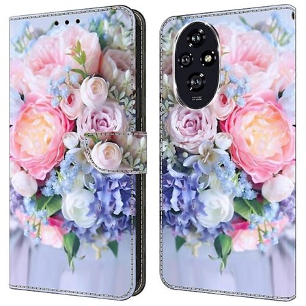 For Honor 200 5G Lompakkokotelo Magneettilukolla 3D-kuvioitu Nahkainen Puhelinkotelo