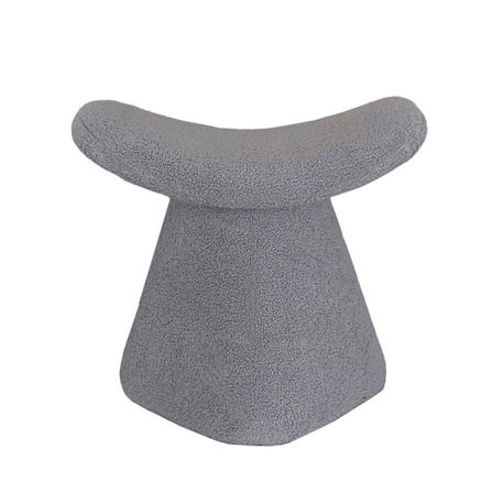 Harmaa Bouclé Wale -jakkara, MDF-runko, 51x33x49 cm